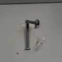 Vertical Toilet Paper Holder, Aomasi Stainless Steel Modern Bathroom Chrome Tissue Hanger with Round Plate, Standing Style TP Roll Storage, Wall Mounted