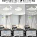 AHAWILL 48'' Retractable Ceiling Fan,Full Spectrum Low Profile Ceiling Fan with Light and Remote,Modern White Fan for Dinning Room Living Room Bedroom,Retractable Blades,Dimmable,Timer Setting