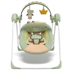 Baby Swings for Infants, Portable Baby Swing with Adaptable Speed, Music and Timer, Infant Swing for Babies 0-9 Months 6-20 lbs, Indoor/Outdoor Use