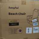 SUNNYFEEL Low Beach Chair 5 Position Lay Flat, Portable Folding Backpack Beach Chairs Heavy Duty with Cooler Bag, Cup Holder for Outdoor/Lawn/Picnic/Fishing, Foldable Camping Chair (New BlueStripe), 16D x 28W x 29.5H in