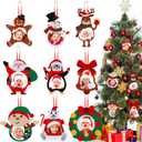 18 Pcs Christmas Picture Frame Ornament Craft Christmas Crafts for Kids Picture Frame Craft Hanging Santa Claus Snowman Reindeer Character Christmas Ornaments for Toddler DIY Photo Home Activities