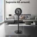 Pedestal Fan for Bedroom, 180 Wide Oscillating & 90 Vertical Tilt, 25dB Ultra Quiet DC Motor Standing Fan with Remote, 15 Speed Settings, 3 Modes, 12H Timer, 15-38" Height Adjustableblack