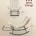 VASAGLE Papasan Chair, Outdoor Rocking Chair, Outdoor Furniture, Steel Frame, Extendable Footrest, Removable Cushion, Holds 300 lb, for Bedroom, Living Room, Patio, Garden, Beige ULYY062WZ01, 33.5"W