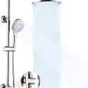 BRIGHT SHOWERS Rain Shower Heads System Including 9 Inch Rainfall Shower Head and Handheld Shower Head with Height Adjustable Holder, Solid Brass Rail and 60" Long Stainless Steel Shower Hose, Chrome