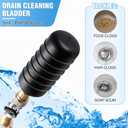 Enhon 3Pcs Drain Cleaning Bladders with Shut Off Valve, Fit 1" to 6" Drain Pipes, Sewer Bladder Unclogger with 3/4'' Shut Off Valve, Unclogs Stubborn Blockages in Sewer/Line/Sinks/Shower