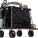 TIMBER RIDGE 400L Large Capacity Folding Double Decker Wagon with Brakes, 54" Extra Long Extender Wagon Cart, 450lbs Heavy Duty Collapsible Cart, All-Terrain Big Wheels for Camping, Sports, Shopping