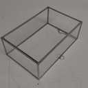 10.8 Glass Jewelry Box Card Box with Hinged Lid, Stainless Steel Keepsake Box for Storage Wedding Card, Trinkets, Photo and More, Cute Glass Box for Women and Girl,Vintage-15612ABXG (Large)