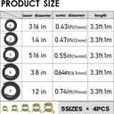 3.3 Feet Fuel Line Hose - 3/8" 1/2" 5/16" 1/4" 3/16" ID NBR Rubber Gasoline Tube with 20pcs Clamps for Small Engines, Fits for Kawasaki EZGO Golf Cart Snowmobile Motorcycle ATV Tractor5 Size