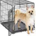 MidWest Homes for Pets Newly Enhanced Single & Double Door iCrate Dog Crate, Includes Leak-Proof Pan, Floor Protecting Feet, Divider Panel & New Patented Features
 (24.8"L x 17.9"W x 19.5"H, Black)