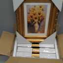 Splinterix 5x7 Gold Picture Frame Set of 4, Vintage 5 x 7 Photo Frames with Real Glass, Ornate Antique Golden Frame for Wall or Tabletop, Display 4x6 Print with Mat or 5x7 without Mat, 4 Pack