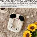 Clear Figure Display Bag for 10cm Doll - Crossbody Protective Case with Adjustable Strap, Dustproof and Portable, for Plush, Collectibles, and Gifts (Pink Bunny)
