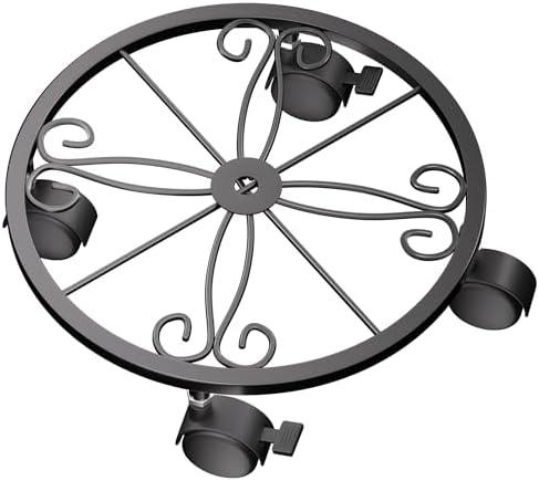 Chinpakden Plant Caddy with Wheels - 10.24" Plant Stand with Wheels, 360° Lockable Plant Rollers Plant Dolly, Plant Tray with Casters for Indoor and Outdoor.