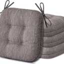 Shinnwa Kitchen Chair Cushions Set of 4, Dual-Layer Memory Foam Dining Chair Cushions, Patented Design Seat Pads with Ties, 16.5 x 16.5 x 3.5in, 4 Pack, Light Brown (4 Count (Pack of 1))