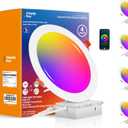 CLOUDY BAY [4 Pack] 8 inch Smart WiFi LED Recessed Lights,20W RGBCW Color Changing Recessed Lighting,Compatible with Alexa and Google Home Assistant,No Hub Required,2700K6500K,CRI90+ Wet Location