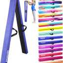 FC FUNCHEER 8FT Folding Balance Beam -Gymnastics Floor Beam -Gymnastics Equipment for Kids,Wood core- Anti-Slip Bottom and Carrying Bag for Home