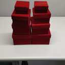 Fulmoon 8 Pcs Mother's Day Nesting Gift Boxes with Lids Velvet Square Assorted Sizes Small Favor Boxes for Mom Gift Decorative(Red)
