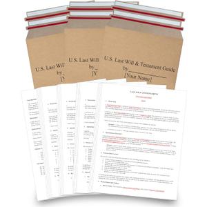 2026 Last Will and Testament Kit (3-Pack)  DIY Estate Planning Forms, Lawyer-Prepared Templates with Instructions & Security Envelopes  Valid in All 50 States