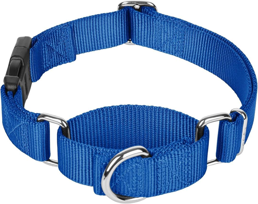 Martingale Collar for Dogs with Quick Release Buckle, Heavy-Duty Solid Color Nylon Training Collars - Adjustable No-Slip Design for Medium & Large Dog