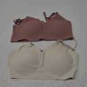 DEANGELMON V Neck Bra Padded Seamless Adjustable Straps Bralettes Everyday Basic Sleeping Bras 2pcs L