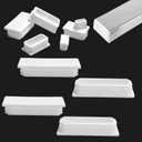 EASYEAH 2" x 4" Plastic Hole Plugs White -Rectangle Chair Leg Caps & Pipe Plugs, Tubing End Caps for Metal and Wood Legs, Outdoor Furniture Feet Table Patio Glide Floor Plastic Plugs, 4 PCS