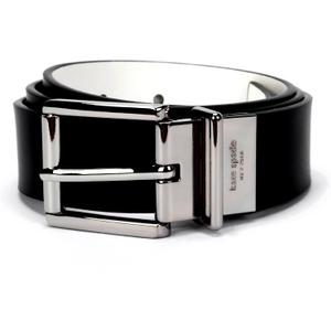 kate spade new york womens 1.25 Inch Reversible Belt (Large, Black / Nickel)