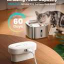 oneisall Wireless Cat Water Fountain, 3.5L/118oz Battery Operated Pet Drinking Fountain Stainless Steel, Running Water Dispenser Fountains for Cats, Cordless&Rechargeable with Motion Sensor(Hale 3.5L)