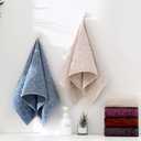 YiLUOMO Full Embossed Hearts Pattern Khaki Hand Towel Set of 2 Mother's Day Decorations 100% Cotton Super Soft Highly Absorbent Decorative Hand Towels for Bathroom Home 13x 29 Inch