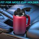 32oz Insulated Water Bottle - with Straw & Spout Lid, Strap Carrier Bag, Cold-48H & Hot-24H, Stainless Steel Travel Cup with Handle, Reusable Slim Metal Water Bottle for Car Travel Cycle Gym