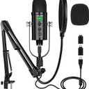 USB Microphone Condenser Computer PC Gaming Mic Podcast Microphone Kit for Streaming,Recording,Vocals,ASMR,Voice,Cardioid Studio Mic for Phone/Pad/Android/MAC/Laptop/PS4/USB C Phone,YouTube