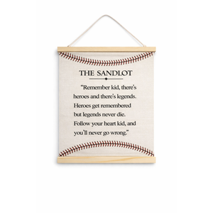 The Sandlot Quote-Boys Room Wall Art-Baseball Sign-Baby Banner Gift Shower-Canvas Hanging Flag Banner Wall Sign Decor Gift for Nursery Bedroom Playroom Front Door Baby Kids Boy/Girls Teen