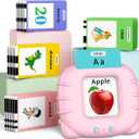 ABC Talking-Flash-Cards with 252 Sight Words, Easter Birthday Gifts for Girls 2 3 4 5 6 Years, Language Therapy Toys for Autistic Children, Learning Toys for Toddlers Ages 2-6, Pink