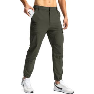Pinkbomb Men's Hiking Cargo Pants with 7 Pockets Slim Fit Stretch Joggers Golf Cargo Work Pants for Men M