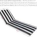 Lounge Chair Cushions Set of 2 for Outdoor Furniture 74x21x2.7 inch Premium Outdoor Chaise Lounge Cushions (Black White Stripe)
