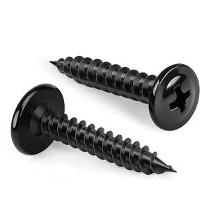 MewuDecor #10 x 1-1/4" Wood Screws Truss Head Fast Self Tapping Screws, Black Finish, Alloy Steel, 100 PCS