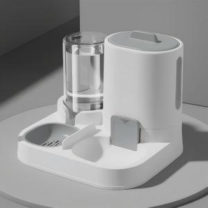 Automatic Cat Feeder and Water Dispenser Set, 2-in-1 Gravity Food Bowl Station for Small Medium Cats Dogs Puppy Kitten Rabbits, Auto Feeding Supplies