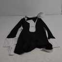 Molilove Women's Sexy Deep V Hollow Out Shirt Collar Long Sleeve Backless Strap Tight Jumpsuit Shorts Clubwear (Medium, Black White)