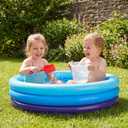 VioraWhite 6 Pack Inflatable Kiddie Pool for Toddlers 34"x10" Blue Blow up Kids Swimming Pool Small 3 Rings Round Baby Pools for Indoor Outdoor Water Game Play Center