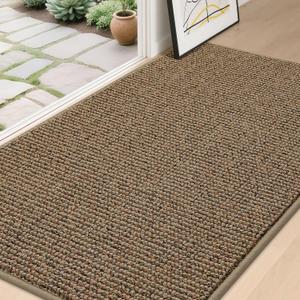 BEQHAUSE Dirt Trapper Door Mat 36" x 60", Non-Slip Washable Doormats Entrance Mat, Dirt Resistant and Absorbent Welcome Mat, Low Profile Floor Mats for Front Back Door and Entryway, Beige