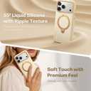 TORRAS Q3 Wind Flow for iPhone 17 Pro Case Silicone, Fit for MagSafe, Magnetic 360 Spin Stand with Camera Control, Liquid Silicone Rubber Soft Phone Case for iPhone 17 Pro 6.3'', Cream Sand