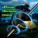 Ground Anchors, Heavy Duty Swing Set Anchors, Spiral Earth Anchor for Trampoline, Camping, Shed, Canopies, Metal Trampoline Anchor Resistant Strong Wind, 4x27"