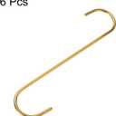 2 x HARFINGTON 6pcs Long S Hooks 8 Inch Extra Long Metal S-Shaped Hanging Hooks High Manganese Steel S Hanger Storage Organizing Tool for Kitchen Garden Bathroom Garage Closet, Gold Tone