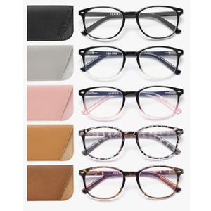 5 Pack Reading Glasses For Women,Blue Light Blocking Computer Reader Spring Hinge Eyeglasses, +2.0