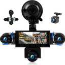 5 Channel Dash Cam 360Wide Angle Dash Camera for Cars 1080P with Loop Recording Night Vision Reversing Help 3.16-inch Dash Cam Front and Rear