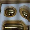 Glossy Gold Ceramic Flower Vase Set of 3,Gold Modern Round Decorative Vases for Pampas Grass Home Decor,Bedroom,Office,Living Room,Bookshelf,Wedding,Bathroom Table Centerpiece