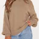PRETTYGARDEN Womens Sweaters Spring Fashion 2026 Crew Neck Cable Knit Casual Loose Chunky Tunic Sweater Winter Clothing (M)