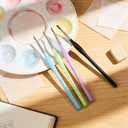 SIMPOR 12pcs Detail Paint Brushes Set, Miniature Fine Tip Paintbrush Kit with Ergonomic Triangular Handle for Acrylic Watercolor Oil, Micro Painting Brushes for Scale Models Figures Nail Art