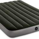 Intex 64778E Dura-Beam Standard Prestige Air Mattress: Fiber-Tech  Full Size  Hand-Held Battery Pump  10in Bed Height  600lb Weight Capacity