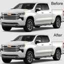 Stainless Steel Window Trim Chrome Delete for Silverado Sierra 1500 Crew Cab 2019-2026 Black Window Trim Blackout Kit