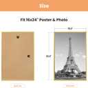 upsimples 16x24 Picture Frame Gold 3 Pack, Scratch-Proof Poster Frames 16 x 24 for Photo Gallery - Slide-In Strips, Horizontal or Vertical Wall Mounting