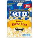 6 x ACT II, Microwave Popcorn, Buttery Kettle Corn, 2.75-oz. Bags, 3 Ct (EXP 09/30/26)